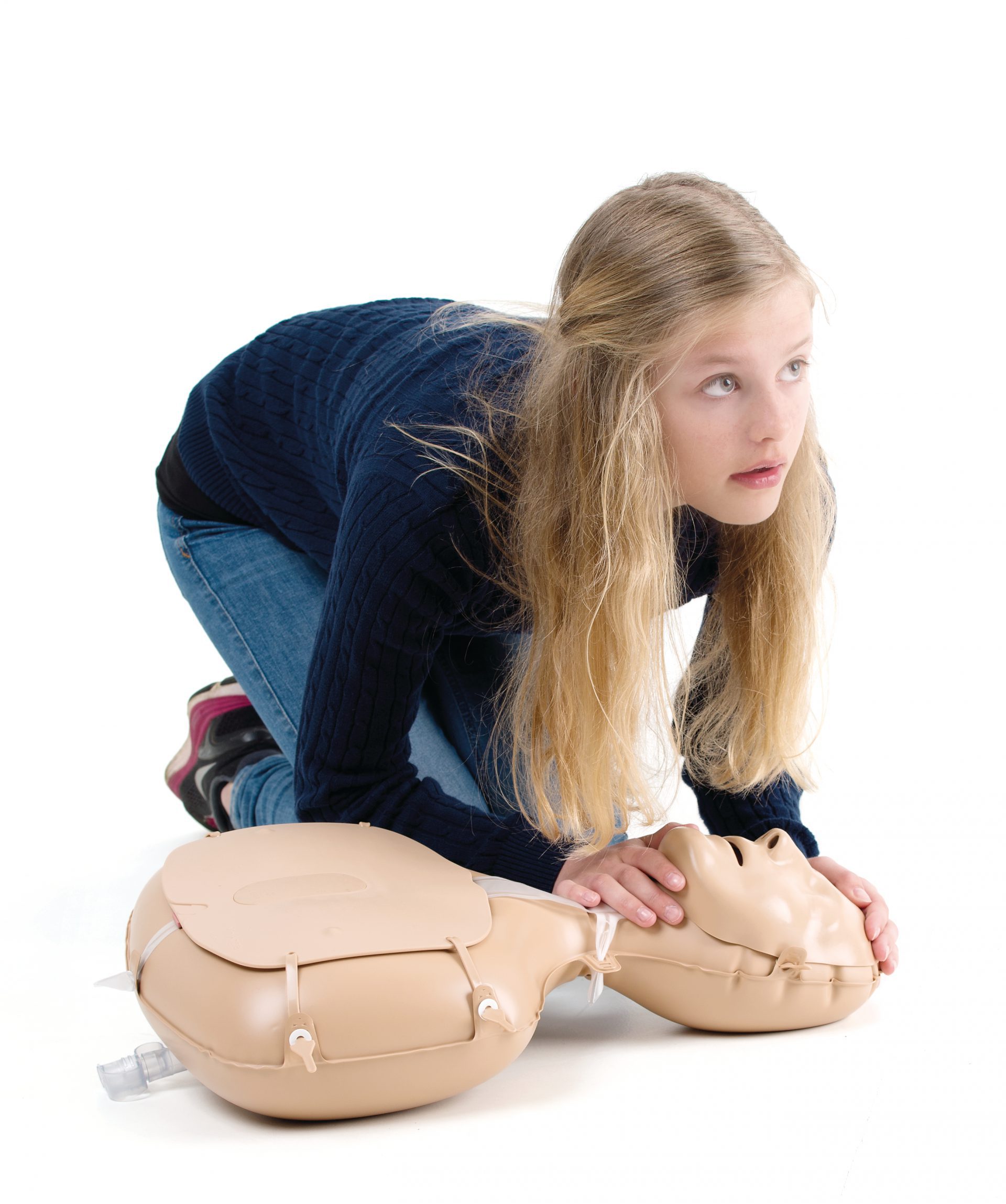 13-year old Hanne Haug, in Våland School, Stavanger, training to become a life saver.